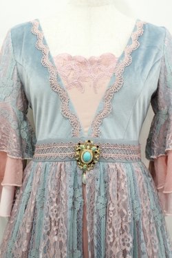 画像2: ZJ STORY（海外ロリータブランド） / Sirens Elegy ワンピース M ピンク×エメラルドグリーン I-26-04-12-040-LO-OP-TE-ZI