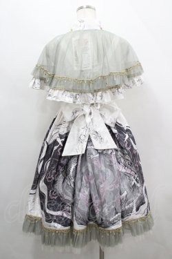 画像2: Precious Clover（海外ロリータブランド） / 龍プリント水墨画ジャガードジャンパースカート＆ケープ セット L 白×グリーン I-26-04-12-041-LO-OP-TE-ZI