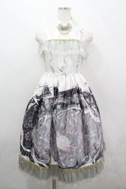 画像3: Precious Clover（海外ロリータブランド） / 龍プリント水墨画ジャガードジャンパースカート＆ケープ セット L 白×グリーン I-26-04-12-041-LO-OP-TE-ZI