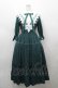 画像1: Avenue Denfer / クラシカル コットンジャガード レーススタンドカラードレス M グリーン I-26-04-12-042-LO-OP-TE-ZI (1)