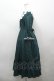 画像2: Avenue Denfer / クラシカル コットンジャガード レーススタンドカラードレス M グリーン I-26-04-12-042-LO-OP-TE-ZI (2)