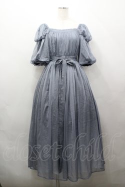 画像1: LA LAERS（海外ロリータブランド） / シアーギャザーワンピース M ブルーグレー I-26-04-12-044-LO-OP-TE-ZI