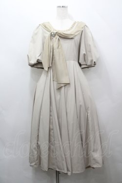 画像1: 中国ロリータ / リボンデザインAラインワンピース M ベージュ I-26-04-12-045-LO-OP-TE-ZI