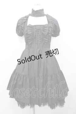 画像1: BPN / チョーカー＆スリーブ付ノースリーブワンピース M 黒 I-26-04-12-046-GO-OP-TE-ZI