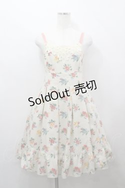 画像1: Emily Temple cute / 胸元レース花柄キャミワンピース  アイボリー I-26-04-12-048-ET-OP-TE-ZI