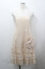 画像1: Emily Temple cute / フラワーモチーフコットンキャミワンピース  ピンクベージュ I-26-04-12-050-ET-OP-TE-ZI (1)