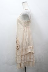 画像2: Emily Temple cute / フラワーモチーフコットンキャミワンピース  ピンクベージュ I-26-04-12-050-ET-OP-TE-ZI (2)
