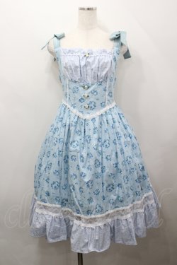 画像1: 愛野えり×HEENIE HEENIE / Petal Pique-niqueジャンパースカート  サックス I-26-04-12-053-LO-OP-SA-ZI