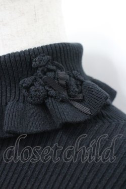 画像3: PINK HOUSE / フリルタートルネックリブニット  黒 I-26-04-12-014-LO-TO-TE-ZI