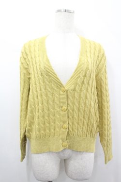 画像1: INGEBORG / 縦ニット編みカーディガン  イエロー I-26-04-12-016-LO-TO-SA-ZI