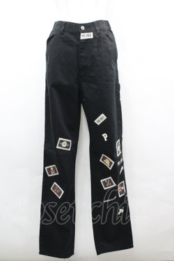 画像1: PINK HOUSE / サークルワッペンパンツ M 黒 I-26-04-12-097-LO-PA-SA-ZI