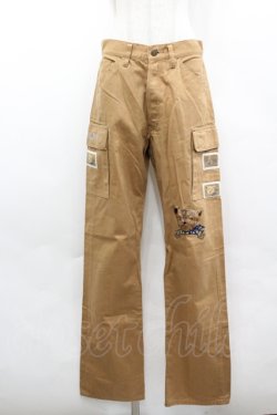 画像1: PINK HOUSE / くまさん刺繍ワッペンパンツ M ブラウン I-26-04-12-098-LO-PA-SA-ZI