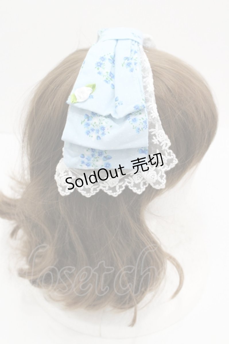 画像3: 愛野えり×HEENIE HEENIE / Petal Pique-niqueリボンヘッドドレス  サックス I-26-04-12-116-LO-AC-SA-ZI (3)