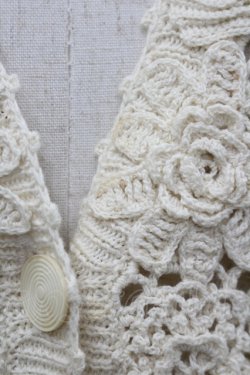 画像3: KANEKO ISAO / フラワー編みニットカーディガン  ベージュ I-26-04-12-019-EL-TO-SA-ZI