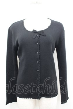 画像1: KANEKO ISAO / リボンニットカーディガン  黒 I-26-04-12-020-EL-TO-TE-ZI