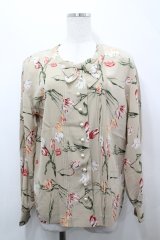 INGEBORG / チューリップ柄ブラウス  ベージュ I-26-04-12-003-LO-BL-SA-ZI