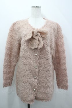 画像1: NOUGAT / リボンフラワーニットカーディガン  ピンク I-26-04-12-022-LO-TO-SA-ZI