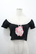Katie / BAD SUGARパフトップス  黒Ｘ白 I-26-04-12-023-LO-TO-SA-ZI