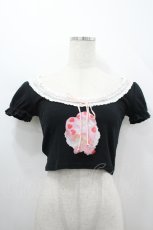 画像1: Katie / BAD SUGARパフトップス  黒Ｘ白 I-26-04-12-023-LO-TO-SA-ZI (1)