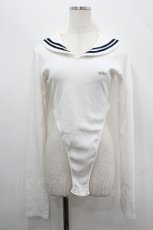 画像1: lilLilly / セーラーレオタードトップス  白Ｘ黒 I-26-04-12-026-LO-TO-SA-ZI (1)