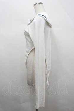 画像2: lilLilly / セーラーレオタードトップス  白Ｘ黒 I-26-04-12-026-LO-TO-SA-ZI