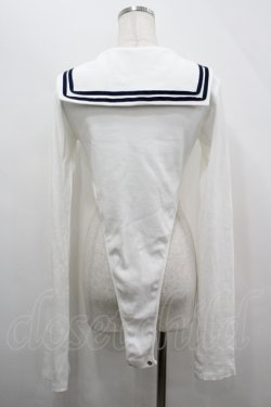 画像3: lilLilly / セーラーレオタードトップス  白Ｘ黒 I-26-04-12-026-LO-TO-SA-ZI