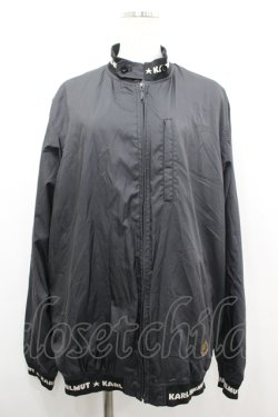 画像1: Karl Helmut / GOLFタグロゴサテンブルゾン L 黒Ｘ白 I-26-04-12-029-EL-JA-SA-ZI