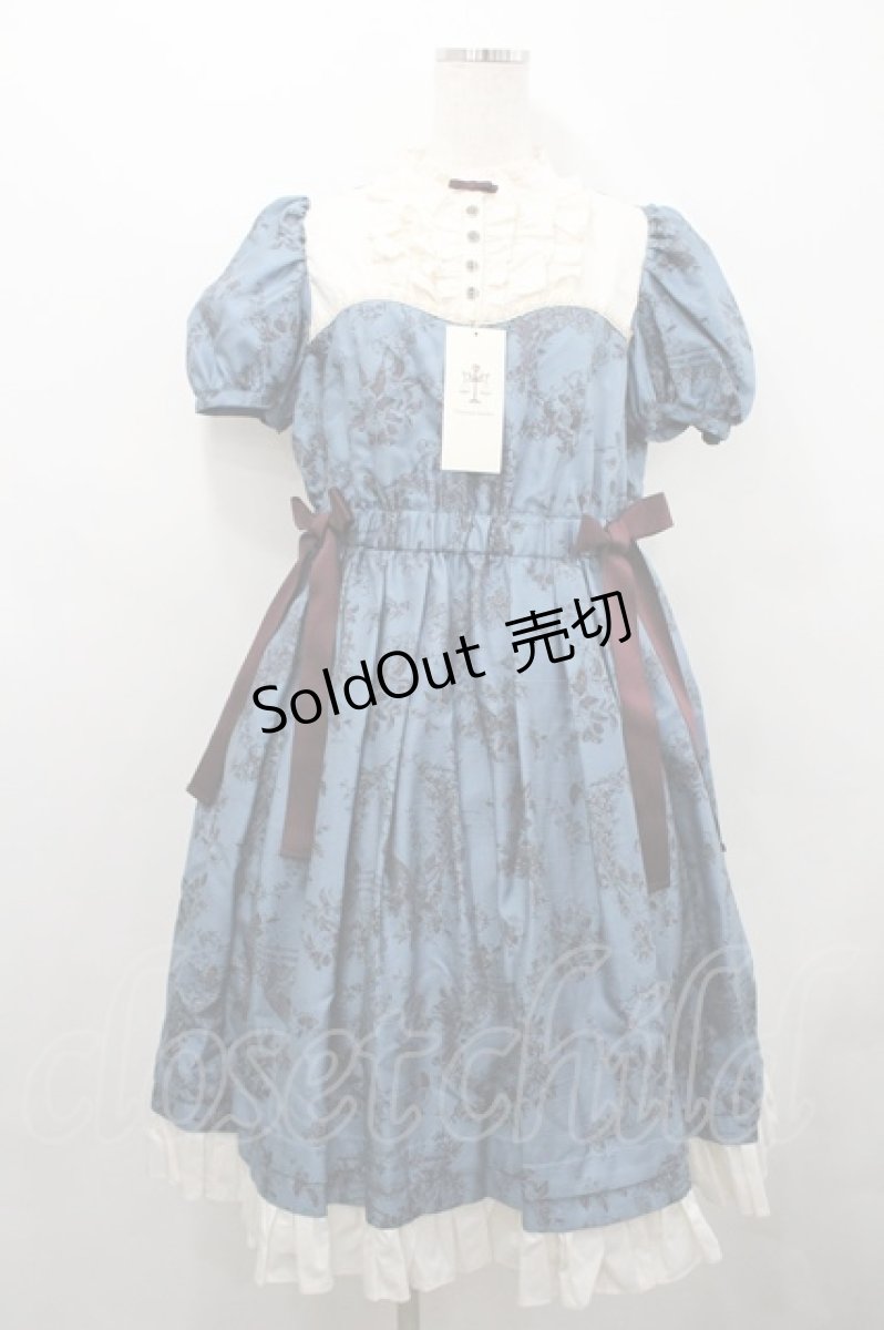 画像1: Victorian maiden / ワンダーガーデンサイドリボンワンピース  ピーコック I-26-04-14-050-CL-OP-TE-ZI (1)