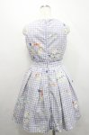 画像2: Ank Rouge / マーガレットリースギンガムジャンパースカート M ラベンダー×白 I-26-04-14-064-CA-PA-TE-ZI (2)