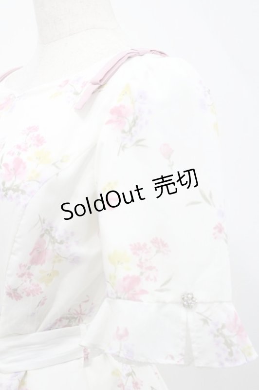 画像3: LODISPOTTO / 肩リボン水彩花柄ワンピース M オフ I-26-04-14-068-LO-OP-TE-ZI (3)