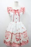 画像1: LIZ LISA / ストロベリージャムワンピース 0 白×赤 I-26-04-14-073-LO-OP-TE-ZI (1)