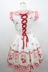 画像2: LIZ LISA / ストロベリージャムワンピース 0 白×赤 I-26-04-14-073-LO-OP-TE-ZI (2)