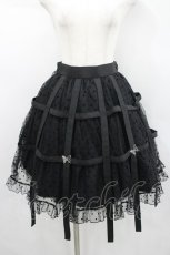 画像1: Moi-meme-Moitie / ドットフロッキー鳥籠スカート  黒 I-26-04-14-102-MO-SK-SA-ZI (1)