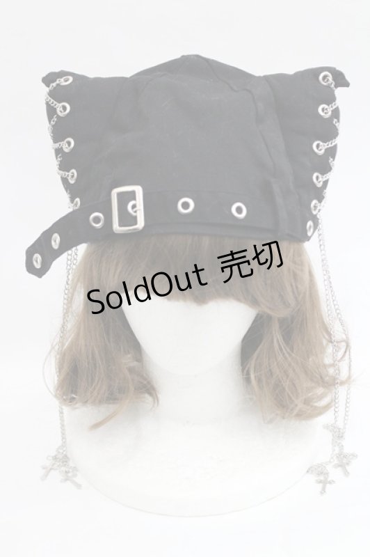 画像2: PUNK / 猫耳帽子  黒 I-26-04-14-120-PU-AC-TE-ZI (2)