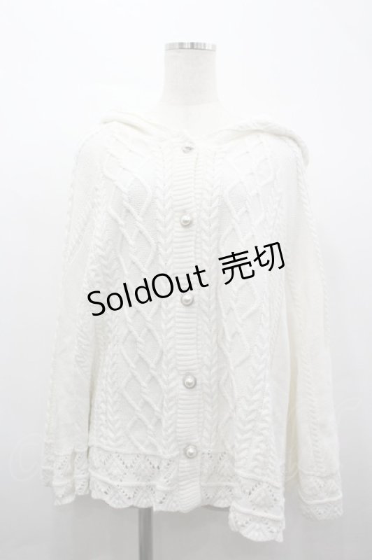 画像1: axes femme / ケーブルニットポンチョ M オフ I-26-04-14-021-AX-JA-TE-ZI (1)