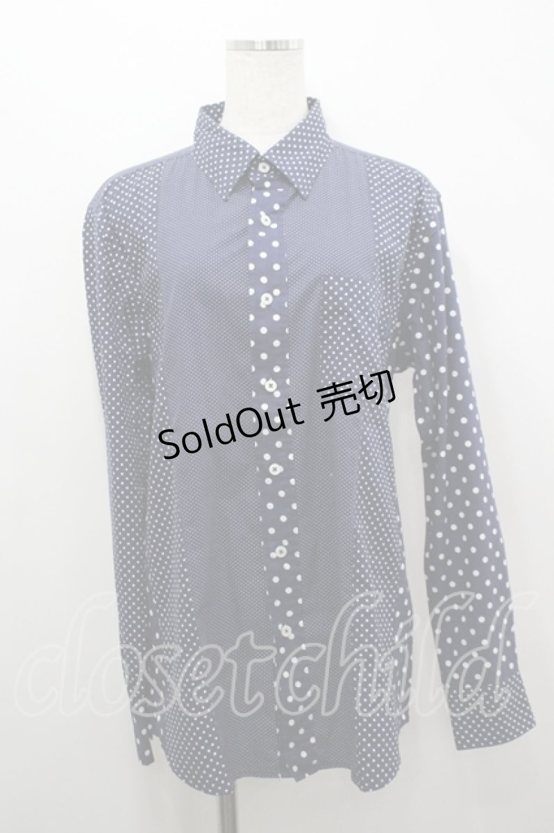画像1: Karl Helmut / ドット切替シャツ 3(M) ネイビーＸ白 I-26-04-19-048-EL-BL-SA-ZI (1)