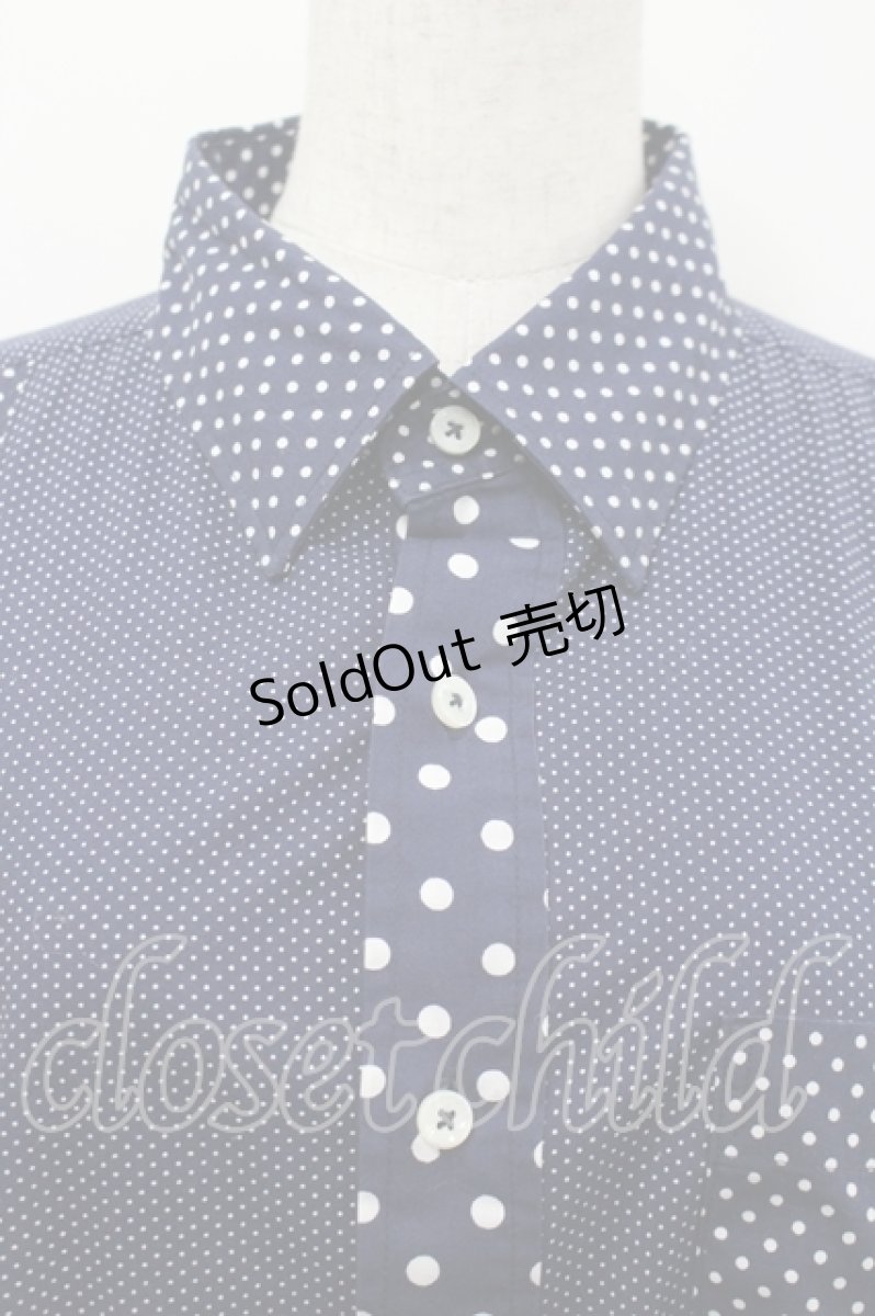 画像3: Karl Helmut / ドット切替シャツ 3(M) ネイビーＸ白 I-26-04-19-048-EL-BL-SA-ZI (3)