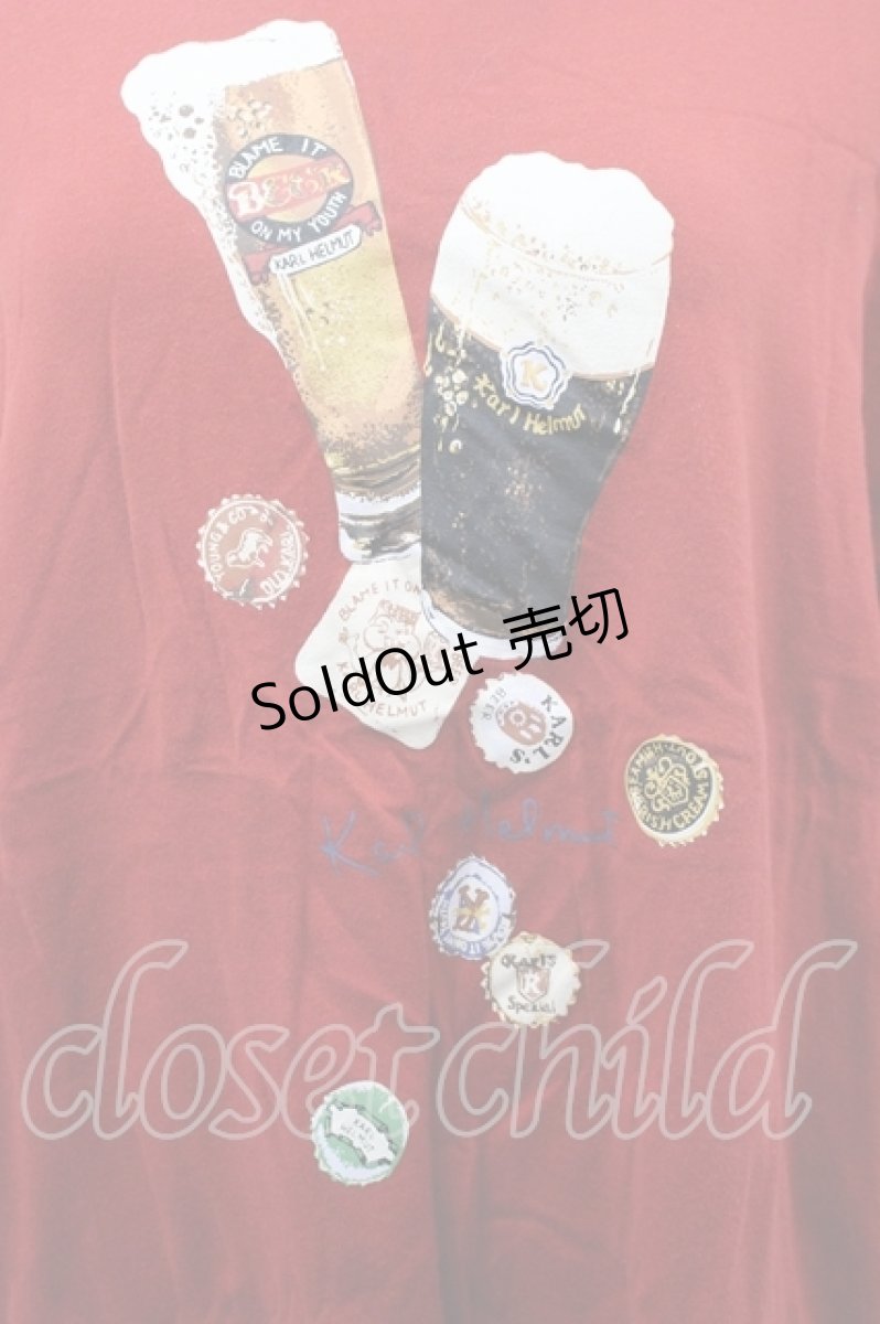 画像3: Karl Helmut / ビールプリント半袖Tシャツ  赤 I-26-04-19-052-EL-TS-SA-ZI (3)
