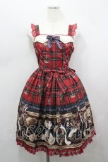 画像1: Angelic Pretty / British Bearジャンパースカートセット ジャンパースカート単品  赤 I-26-04-19-057-AP-OP-SA-ZI (1)