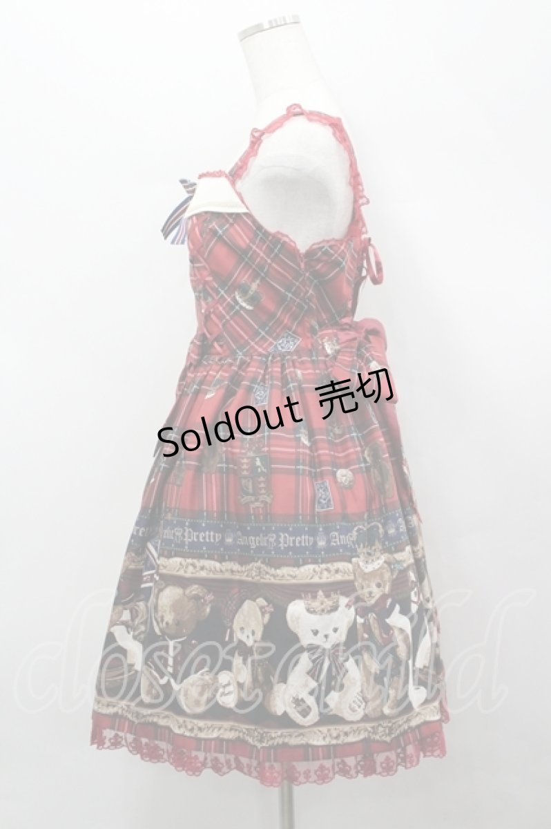 画像2: Angelic Pretty / British Bearジャンパースカートセット ジャンパースカート単品  赤 I-26-04-19-057-AP-OP-SA-ZI (2)