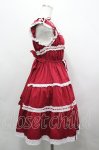 画像4: BABY,THE STARS SHINE BRIGHT / Innocent Ribbon Frillシャーリングジャンパースカート  赤Ｘ白 I-26-04-19-058-BA-OP-SA-ZI (4)