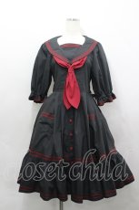 画像1: metamorphose / 刺繍入りセーラーワンピース 1 黒 I-26-04-19-061-ME-OP-SA-ZI (1)