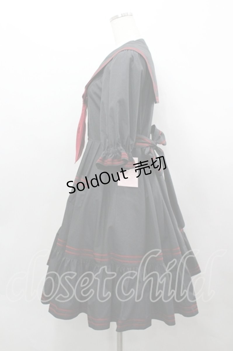 画像2: metamorphose / 刺繍入りセーラーワンピース 1 黒 I-26-04-19-061-ME-OP-SA-ZI (2)