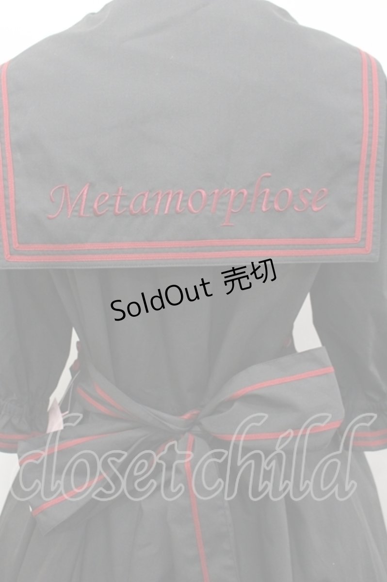 画像6: metamorphose / 刺繍入りセーラーワンピース 1 黒 I-26-04-19-061-ME-OP-SA-ZI (6)
