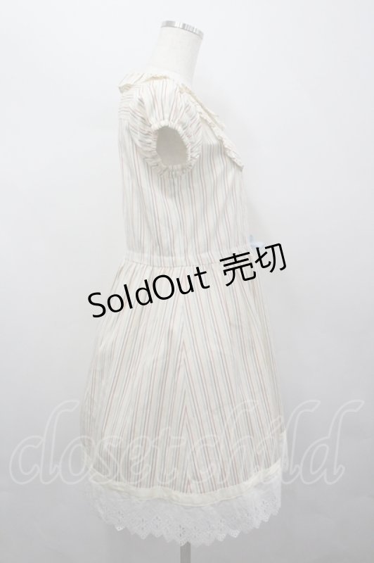 画像4: MILK / スイートピードレス  クリームストライプ I-26-04-19-067-ML-OP-SA-ZI (4)