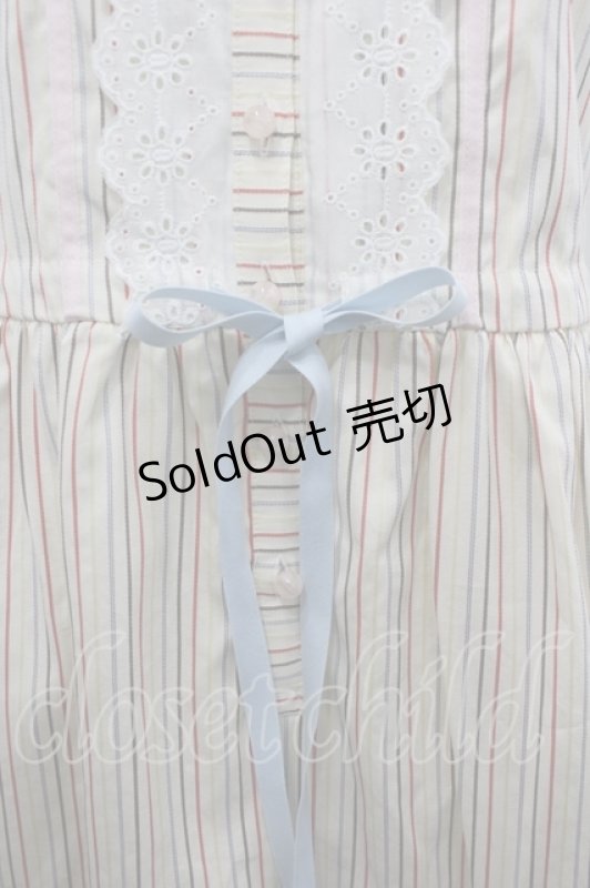 画像6: MILK / スイートピードレス  クリームストライプ I-26-04-19-067-ML-OP-SA-ZI (6)