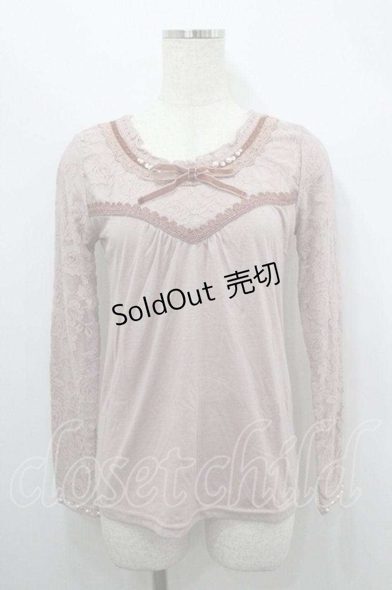 画像1: axes femme / 袖総レースインナーPO M アワピンク I-26-04-19-024-AX-TO-SA-ZI (1)