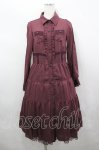 画像1: axes femme / ファーティペット付ロングシャツワンピース M ワイン I-26-04-19-074-AX-OP-TE-ZI (1)