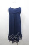 画像3: axes femme / スカラップ刺繍シフォンプリーツワンピース M 紺 I-26-04-19-075-AX-OP-TE-ZI (3)