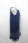 画像4: axes femme / スカラップ刺繍シフォンプリーツワンピース M 紺 I-26-04-19-075-AX-OP-TE-ZI (4)